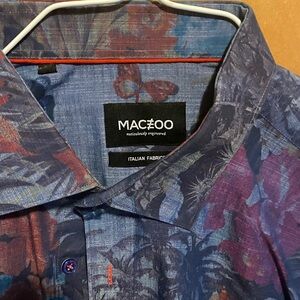 MAC+OO Italian Fabric Abstract Print Button-Down Shirt